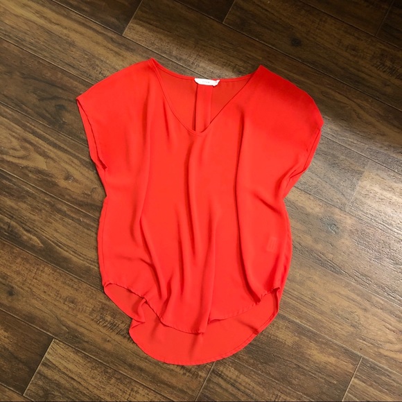 LUSH Orange Satin Blouse / gently worn / CS - Picture 1 of 4